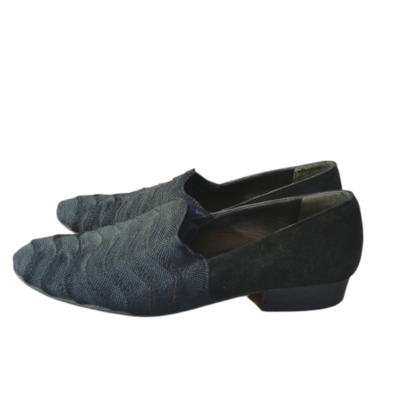 Vintage Emma Hope's Black Textured Suede Loafer Flats Women's size 7.5 - Picture 6 of 12